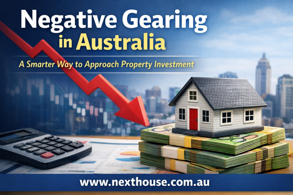 Picture showing how negative gearing property investment in Australia reduces taxable income through investment losses.